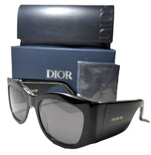 NEW CHRISTIAN DiorNuit S1I 10A0 BLACK GOLD/SMOKE LENS AUTHENTIC SUNGLASSES 54-18 picture