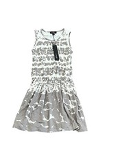 IMOGA GIRLS 5  NILA TANK  DRESS IVORY GRAY ABSTRACT JERSEY SLEEVELESS NWT picture