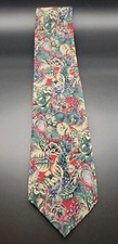 Vintage Pietro di Como 100% Silk Tie Fruit Floral Red Green Handmade USA picture