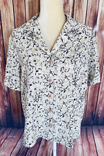 Women’s Size 18 Blouse Sag Harbor Button Down Short Sleeves Collared V Neck  picture