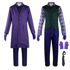 Halloween Batman Costume Dark Knight Heath Ledger Joker Men's Suit Coat Cosplay picture