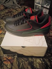 Nike Air Jordan 2 Retro Low Sz 13 Christmas Black Green Red DV9956-006 Men’s NEW picture