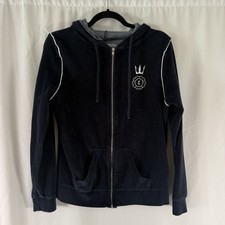 The Hunger Games Exhibition Jacket Women's Large Blue Velvet Full Zip Pockets picture