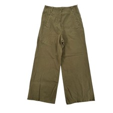 Zara Pants Womens 2 Olive Green Wide Leg High Rise Cropped Raw Hem 9057/430 NWT picture