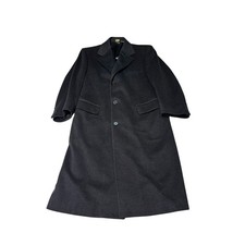 Nordstrom Jacob Siegel Mens Black 100% Cashmere Overcoat Top 42 Coat Made USA picture