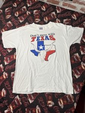 Vintage 90s Graphic Don’t Mess With Texas Tee Size Xl Single Stitch Made In USA picture