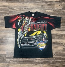 Vintage Dale Earnhardt Nascar Tshirt Mens 2XL Black Knight All Over Print Racing picture