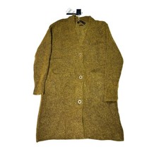 NWT Zara Knit Mustard Yellow Mohair Blend Long Cardigan Sweater Women's Size S picture