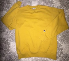 Champion Unisex Medium Mustard Yellow Crew Neck Sweatshirt picture
