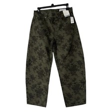 NWT Gap Womens Olive Floral High Rise Barrel Tapered Relaxed Jeans Denim 2P picture