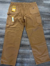 NWT Carhartt Men’s BN0011 Brown Loose Fit Size 44x36 Washed Duck Utility picture