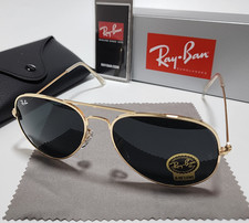 New Ray-Ban RB3025 Aviator Pilot Sunglasses Gold Metal Frame Gray Lens 58mm picture