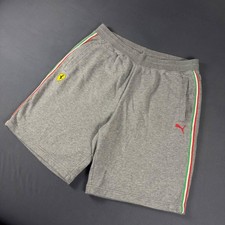 Puma Ferrari Vintage Y2K Grey Sweat Shorts Italian Stripe Mens XL JN-1052 picture