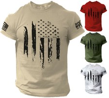 USA Distressed Flag T Shirt American Patriotic Tee picture