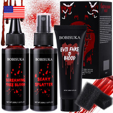 Halloween Fake Blood Kit, 1.76Oz Blood Spray + 1.76Oz Dripping Blood + 1.06Oz St picture