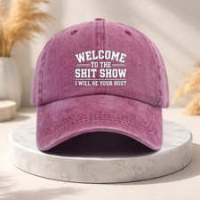Retro Funny Welcome To The ShitShow Hat Sarcastic Slogan Washed Cotton Dad Cap picture