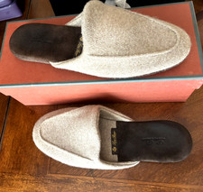 LORO PIANA CLASSICA SLIPPERS CASHMERE  BEIGE/BROWN  SIZE 43/BOX picture