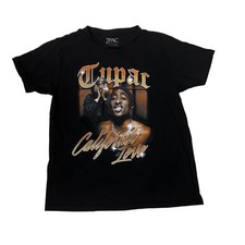 Tupac Shakur California Love Graphic T-Shirt Men's Large Black Bravado Rap Tee picture