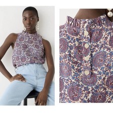 J Crew Fleur Top Floral Linen Sleeveless Plus Size 2X picture