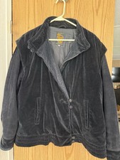 Vintage 70s 80s FoxRun Two Gail Gould Velvet Corduroy Jacket Black Size 12 picture