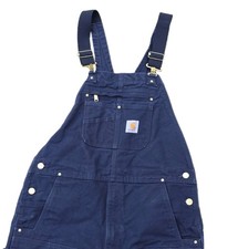 Carhartt R01-M Relaxed Fit Duck Bib Overalls Navy Blue Size 38x30 picture