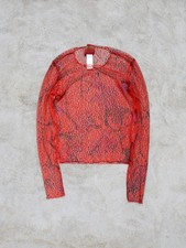 KENZO JUNGLE Archive 90s Red Sheer Spiderweb Distressed Knit Top - Made in Italy picture