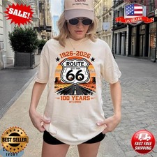 Route 66 Centennial T-Shirt, Vintage Road Trip Americana Tee UNISEX picture
