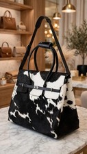 Handmade Genuine Cowhide Leather Tote Bag | Hair-On Hide Western Style Purse picture