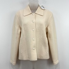 VTG 90s Petite Sophisticate 100% Boiled Wool Jacket P NWT Old Money Quiet Luxury picture