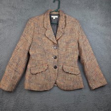 Coldwater Creek Boucle Tweed Blazer Women's 10 Multicolor 3 Button Lined Jacket picture