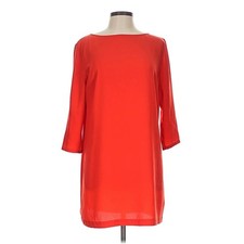 Tildon Dress Womens Small Red Shift Open Back 3/4 Sleeve Mini TL290647MI Solid picture