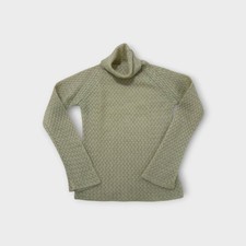 Country Road Mohair Blend Turtleneck Sweater Sage Green Open Knit S picture