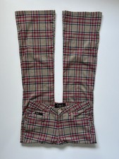 Vintage L.E.I. Beige Red Plaid Bootcut Low Rise Pants picture