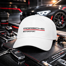 Porsche White Embroidered Dad Hat Adjustable Strap Casual Gift for Fans picture