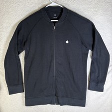 Apple Employee Jacket Mens 2XL XXL Black Uniform Full Zip Band Collar USA Made picture