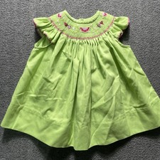 Amanda Remembered Smocked Watermelon Dress 12m Boutique Green Gingham Check VGC picture