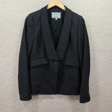 Classiques Entier Blazer 6 Charcoal Grey Wool Blend Shawl Collar Professional picture