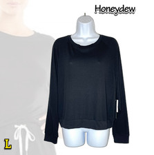 NWT Honeydew Women's L Star Seeker Long Lounge Top ONLY, 94113 Black picture