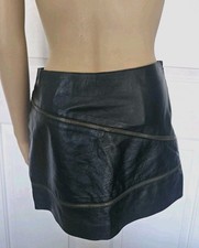 Gianni Versace Versus Soft Black Leather Skirt Vintage With Zipper Design Y2k. picture