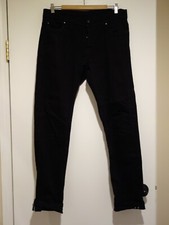 UNBRANDED BRAND Stretch Selvedge Denim Jeans UB 444, 11 oz, Solid Black, 33 x 32 picture