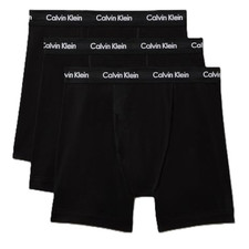 Calvin Klein Men's Cotton Boxer Briefs, Black, L, 3 Pack picture