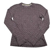 Smartwool Merino 250 Base Layer Long Sleeve Top Womens Small Plum Zigzag Chevron picture