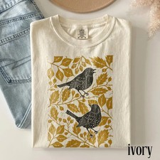 Vintage Songbird Bird Nature Wildlife Animal Feather Garden Comfort Tee picture