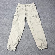 American Eagle Outfitters Cargo Pants Womens 6 Beige Twill Jogger Elastic Waist picture