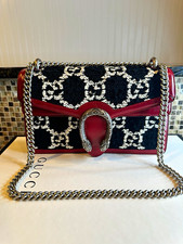 Gucci Dionysus GG Tweed & Leather Small Crossbody Bag Silver Chain Strap picture