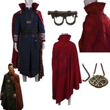 Doctor Strange Cloak Red Robe DR Strange Full Set Cosplay Costumes Necklace Ring picture