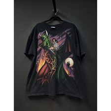 Vintage 1990s Liquid Blue Dragon Warrior Tee Size XL picture