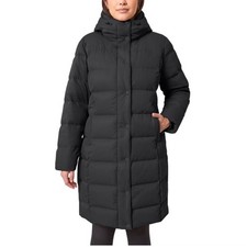 Mondetta Women's Black Long Quilted Hooded Puffer Coat M picture