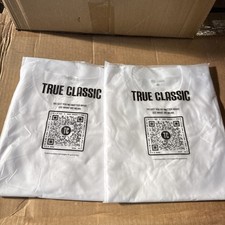 2 Pack True Classic Men’s White Crew Neck T Shirts - Size M  picture