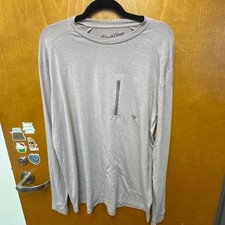 Duck Camp Bamboo Long Sleeve Shirt Large Gray Zip Pocket Outdoor Fishing picture